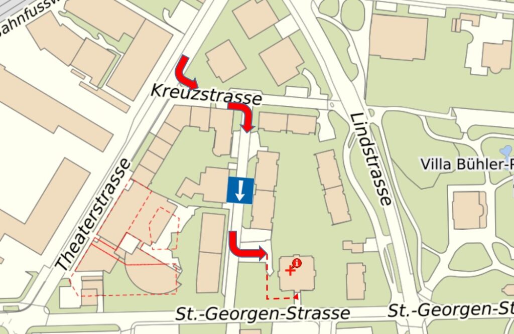 Anfahrt Personentransport ohne Parken